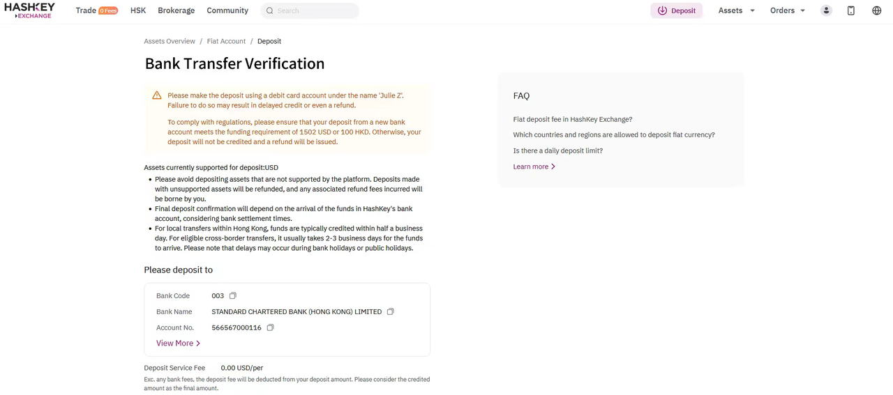 How can I deposit fiat in HashKey Exchange? – HashKey Exchange